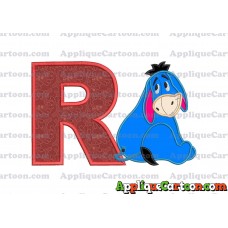 Eeyore Applique 03 Embroidery Design With Alphabet R