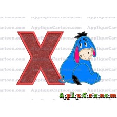 Eeyore Applique 03 Embroidery Design With Alphabet X