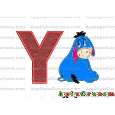 Eeyore Applique 03 Embroidery Design With Alphabet Y