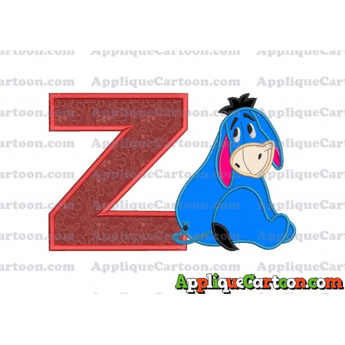 Eeyore Applique 03 Embroidery Design With Alphabet Z