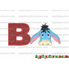 Eeyore Applique Embroidery Design With Alphabet B