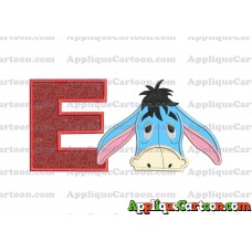 Eeyore Applique Embroidery Design With Alphabet E