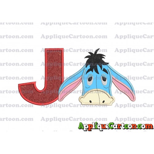 Eeyore Applique Embroidery Design With Alphabet J