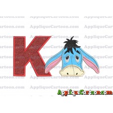 Eeyore Applique Embroidery Design With Alphabet K