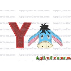 Eeyore Applique Embroidery Design With Alphabet Y