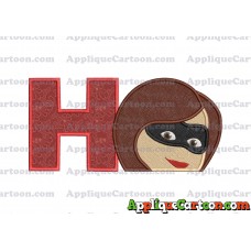 Elastigirl Incredibles Head Applique Embroidery Design 02 With Alphabet H