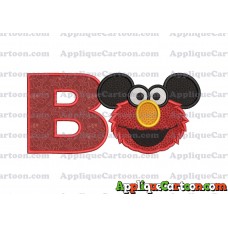 Elmo Ears Sesame Street Mickey Mouse Applique Design With Alphabet B
