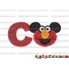 Elmo Ears Sesame Street Mickey Mouse Applique Design With Alphabet C