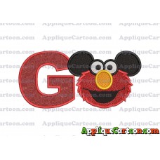 Elmo Ears Sesame Street Mickey Mouse Applique Design With Alphabet G