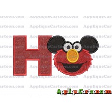 Elmo Ears Sesame Street Mickey Mouse Applique Design With Alphabet H