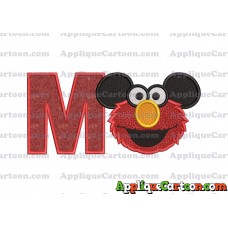 Elmo Ears Sesame Street Mickey Mouse Applique Design With Alphabet M