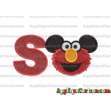 Elmo Ears Sesame Street Mickey Mouse Applique Design With Alphabet S