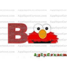 Elmo Head Applique 02 Embroidery Design With Alphabet B