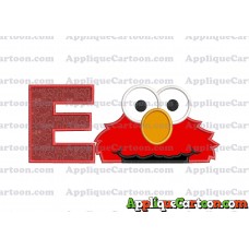 Elmo Head Applique 02 Embroidery Design With Alphabet E
