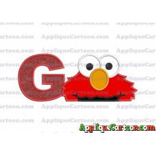Elmo Head Applique 02 Embroidery Design With Alphabet G