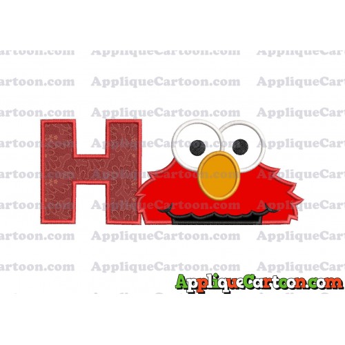 Elmo Head Applique 02 Embroidery Design With Alphabet H