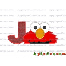 Elmo Head Applique 02 Embroidery Design With Alphabet J