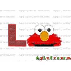 Elmo Head Applique 02 Embroidery Design With Alphabet L