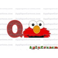 Elmo Head Applique 02 Embroidery Design With Alphabet Q