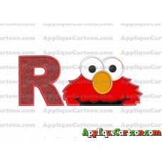 Elmo Head Applique 02 Embroidery Design With Alphabet R