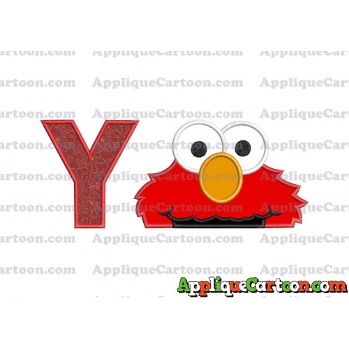 Elmo Head Applique 02 Embroidery Design With Alphabet Y
