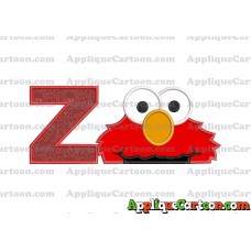 Elmo Head Applique 02 Embroidery Design With Alphabet Z