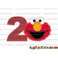 Elmo Head Applique Embroidery Design Birthday Number 2