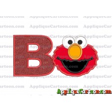 Elmo Head Applique Embroidery Design With Alphabet B