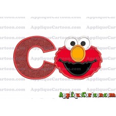 Elmo Head Applique Embroidery Design With Alphabet C