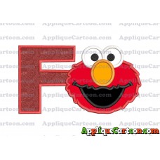 Elmo Head Applique Embroidery Design With Alphabet F