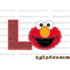 Elmo Head Applique Embroidery Design With Alphabet L