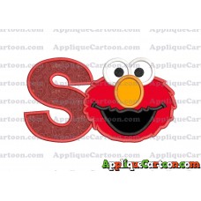 Elmo Head Applique Embroidery Design With Alphabet S
