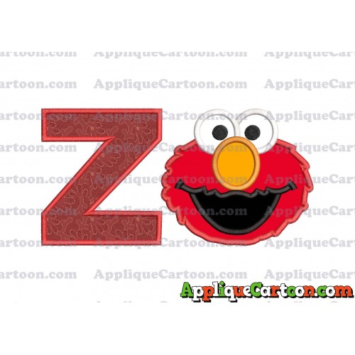 Elmo Head Applique Embroidery Design With Alphabet Z