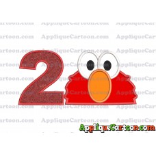 Elmo Sesame Street Head Applique 02 Embroidery Design Birthday Number 2