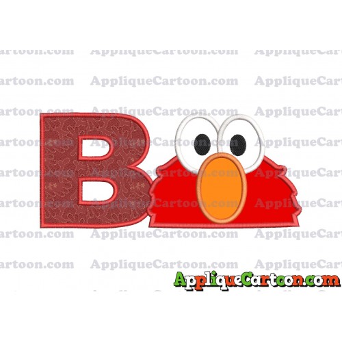 Elmo Sesame Street Head Applique 02 Embroidery Design With Alphabet B
