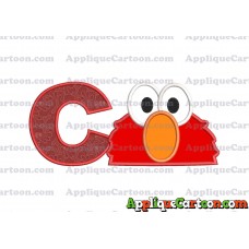 Elmo Sesame Street Head Applique 02 Embroidery Design With Alphabet C