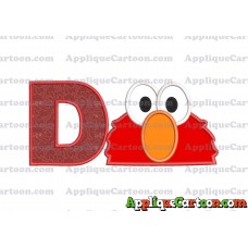 Elmo Sesame Street Head Applique 02 Embroidery Design With Alphabet D