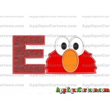 Elmo Sesame Street Head Applique 02 Embroidery Design With Alphabet E