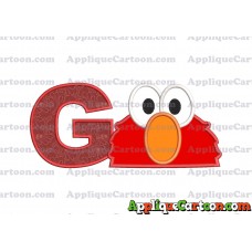 Elmo Sesame Street Head Applique 02 Embroidery Design With Alphabet G