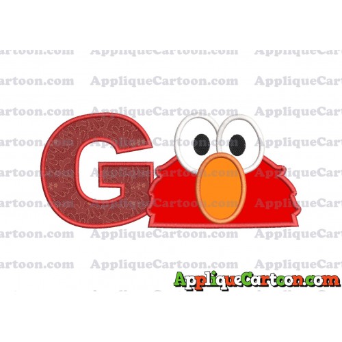 Elmo Sesame Street Head Applique 02 Embroidery Design With Alphabet G