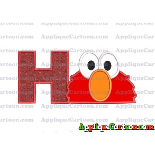 Elmo Sesame Street Head Applique 02 Embroidery Design With Alphabet H