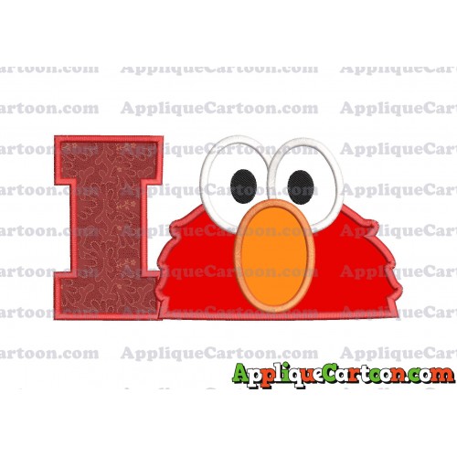 Elmo Sesame Street Head Applique 02 Embroidery Design With Alphabet I