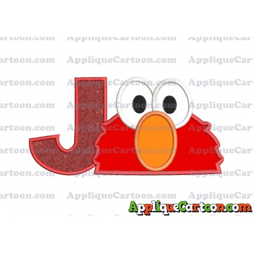 Elmo Sesame Street Head Applique 02 Embroidery Design With Alphabet J