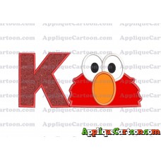 Elmo Sesame Street Head Applique 02 Embroidery Design With Alphabet K