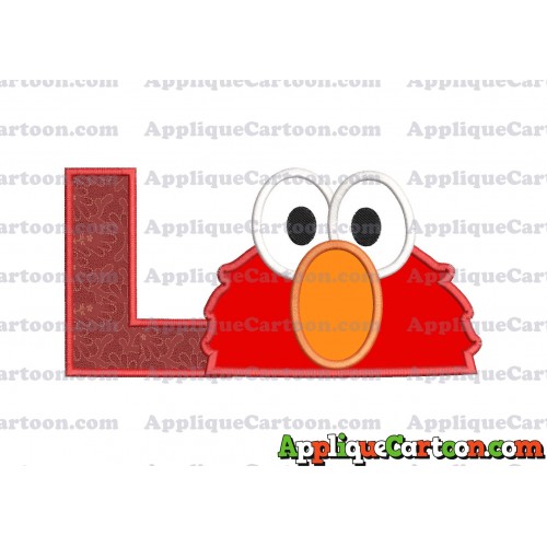 Elmo Sesame Street Head Applique 02 Embroidery Design With Alphabet L