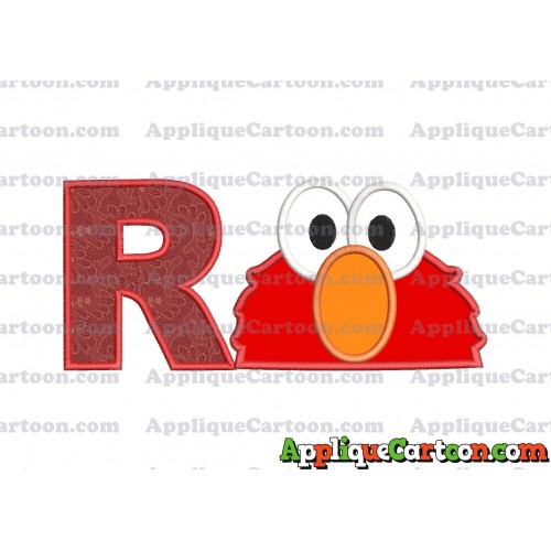 Elmo Sesame Street Head Applique 02 Embroidery Design With Alphabet R