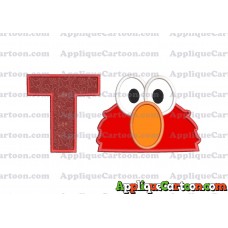 Elmo Sesame Street Head Applique 02 Embroidery Design With Alphabet T