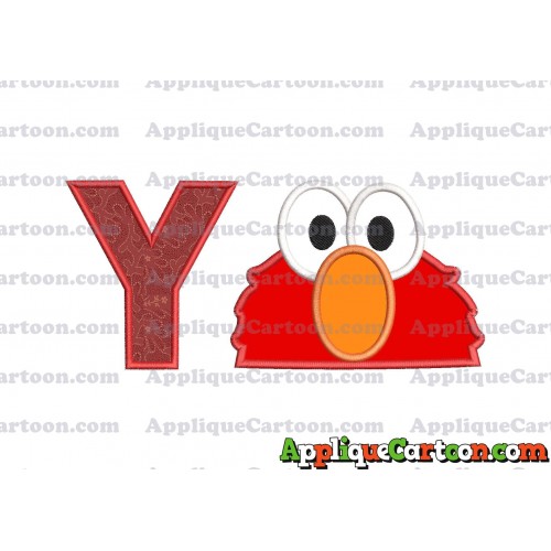 Elmo Sesame Street Head Applique 02 Embroidery Design With Alphabet Y