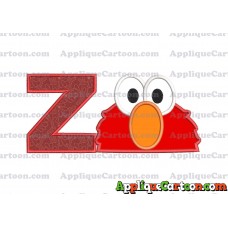 Elmo Sesame Street Head Applique 02 Embroidery Design With Alphabet Z