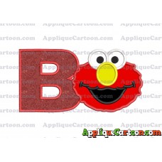 Elmo Sesame Street Head Applique Embroidery Design With Alphabet B